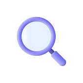 istock Magnifying glass. Discovery, research, search, analysis concept. 3d vector icon. Cartoon minimal style. 1370442806