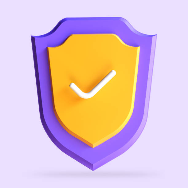 istock Shield protection icon, checkmark on security shield symbol, guaranteed icon. Security concept, online safety. 3d rendering illustration 1370444322