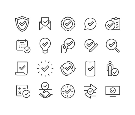 Editable Stroke - Approve - Line Icons