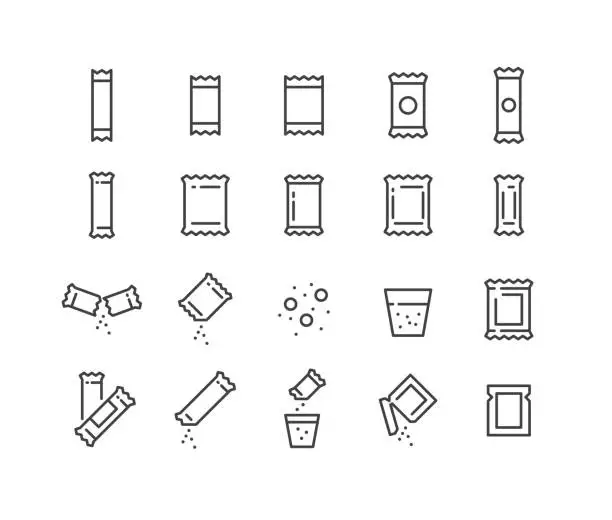 Vector illustration of Sachet Icons - Classic Line Series