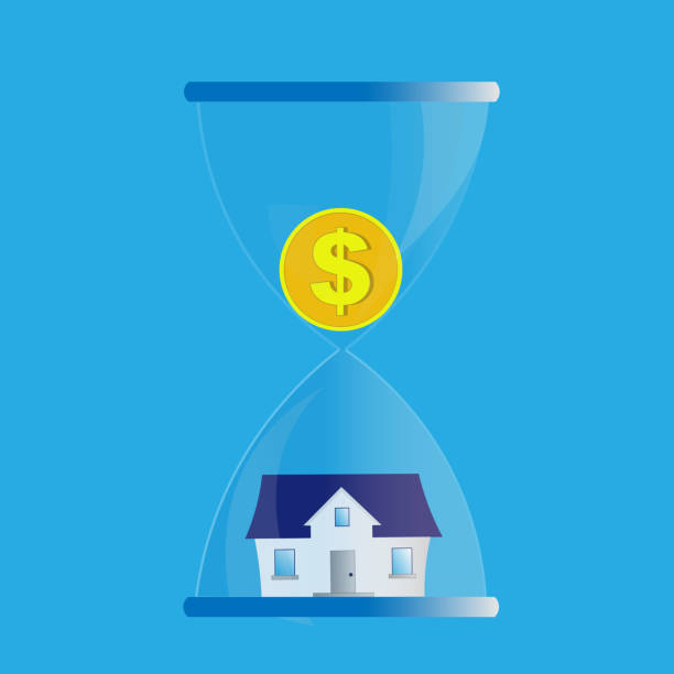 Money and real estate hourglass. vector art illustration