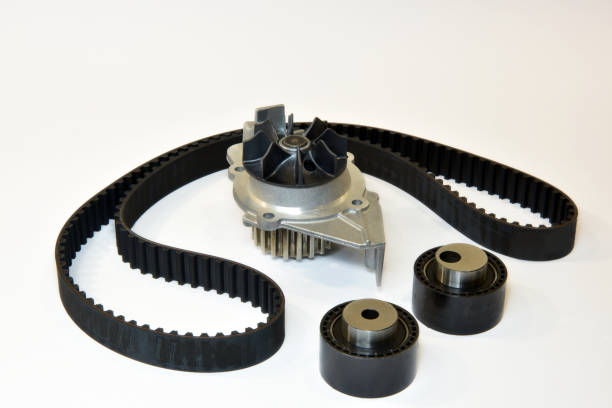 istock The timing belt, rollers and water pump stands on a white background 1370452033