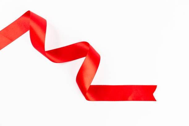 istock red ribbon on a white background 1370453356