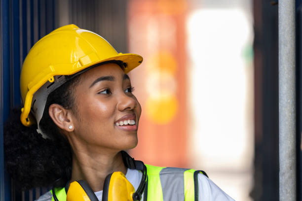 istock African American female worker at warehouse or logistic place 1370454363