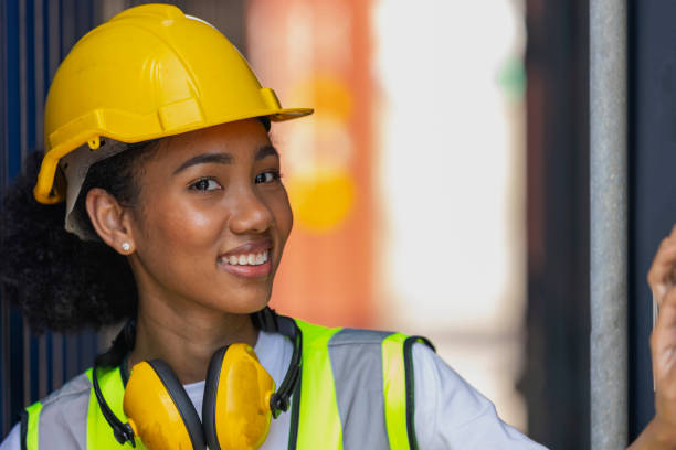 istock African American female worker at warehouse or logistic place 1370454364