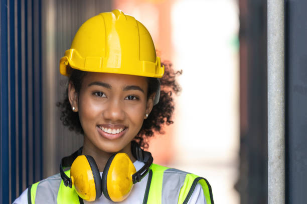 istock African American female worker at warehouse or logistic place 1370454370