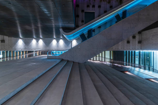 istock Interior view of stairway and escalator in modern architecture 1370455439