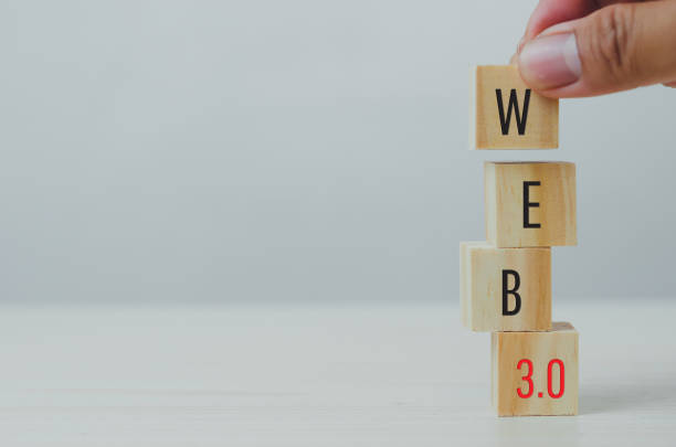 istock Wooden cubes with WEB 3.0 symbol on background and copy space.Business concepts. 1370455465