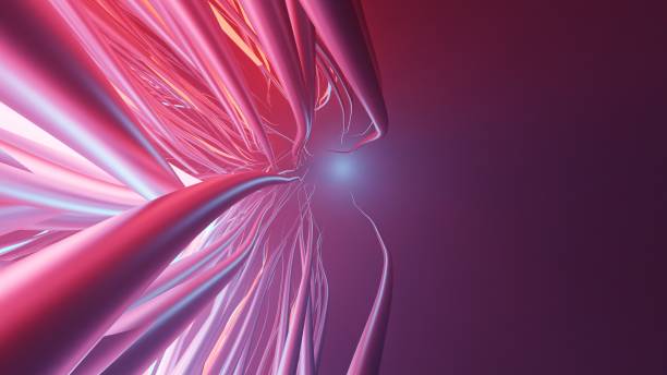istock Neural fibers, 3D rendering, multicolored glowing hair in space. Background, abstraction, large number of appendages 1370456035