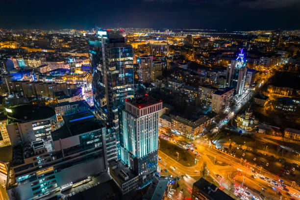 istock Night cityscape from above. Kyiv, Ukraine. 1370456905