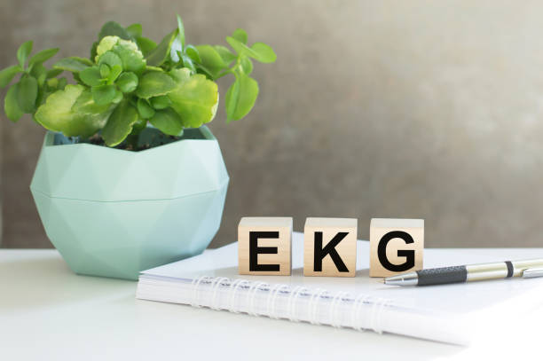 istock Wooden blocks with the inscription EKG on the table 1370457761