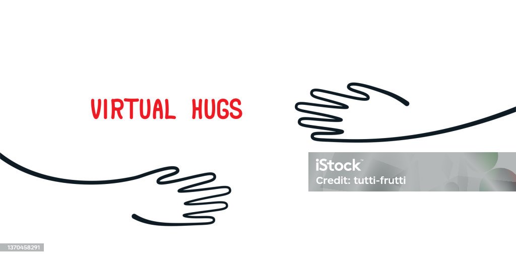 Hug And Rocking Visual Virtual Hugs Simple Abstract Illustration Stock Illustration - Download ...