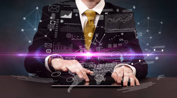 istock Finantial concept with typing businessman 1370458300