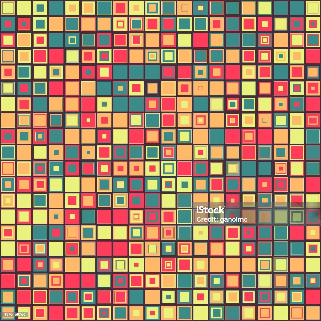 Square Shape With Color Bright Colored Seamless Square Pattern With Simple Shapes Vector ...