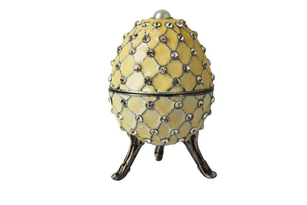 istock Beautiful jewellery casket as an egg isolated on a white background 1370458792