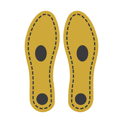 Insoles for shoes in yellow.