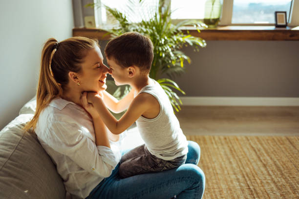 istock Mother enjoying free time with her son 1370462834
