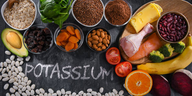 istock Composition with food products rich in potassium 1370463890