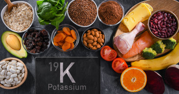 istock Composition with food products rich in potassium 1370463976