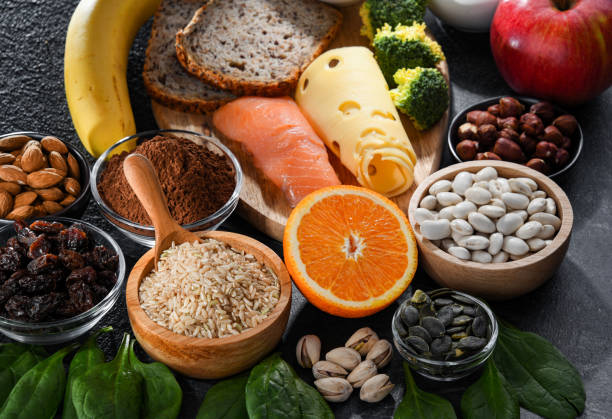 istock Composition with food products rich in magnesium 1370464248