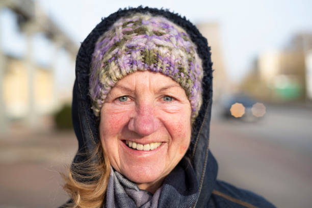 istock Elderly woman in winter 1370464481