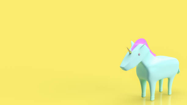 istock The blue unicorn on yellow background for startup concept 3d rendering 1370465358