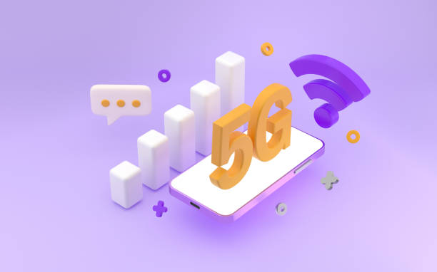5g technology speed internet broadband hotspots wifi global network telecommunication, 5g concept with smartphone, network technology. 3d rendering