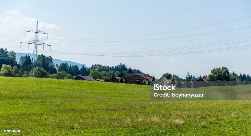 Landscape Landscape between Schwangau and Fussen towns, Germany Agricultural Field Stock Photo