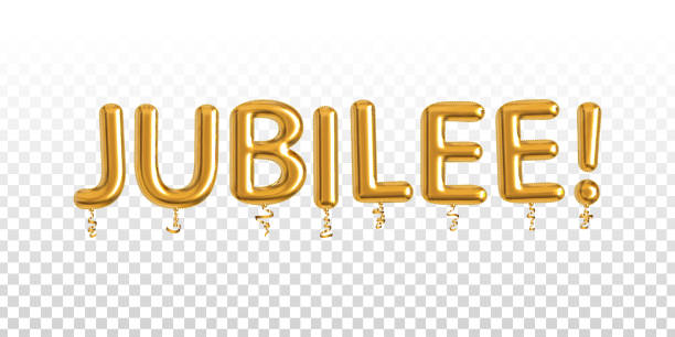 ilustraciones, imágenes clip art, dibujos animados e iconos de stock de vector globo dorado del jubileo - jubilee