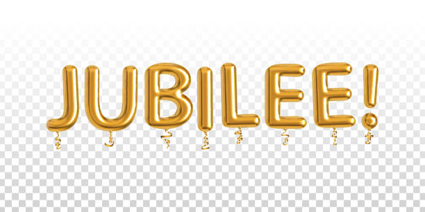 ilustrações, clipart, desenhos animados e ícones de vetor de balão dourado do jubileu - jubilee