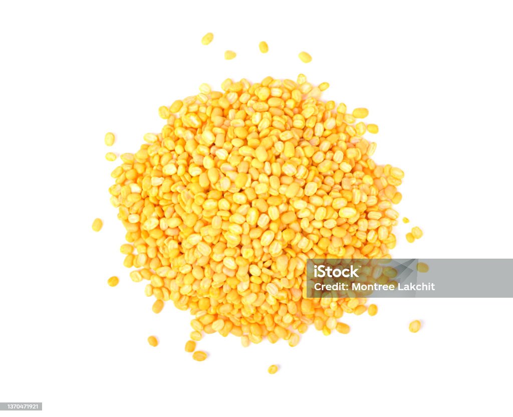 Split Mung Peeled Split Mung Bean Isolated On White Background Stock Photo ...