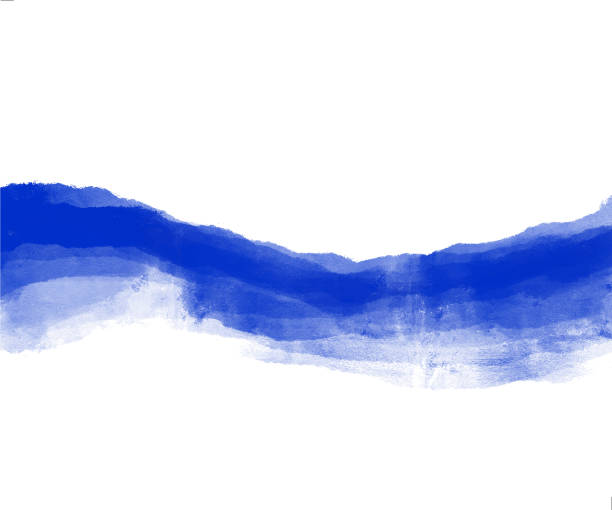 blauer grunge-pinsel - chaos ink abstract backgrounds stock-grafiken, -clipart, -cartoons und -symbole