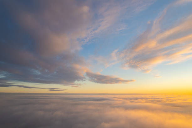 istock Aerial sunrise sunset sky view 1370476461