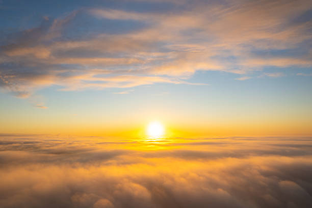 istock Aerial sunrise sunset sky view 1370476536