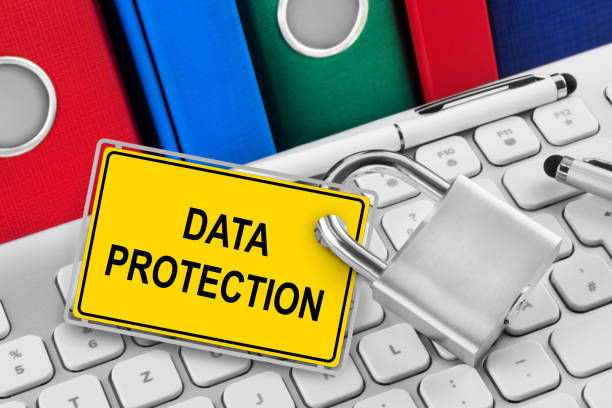 istock Yellow sign and Data Protection on PC keyboard 1370477862