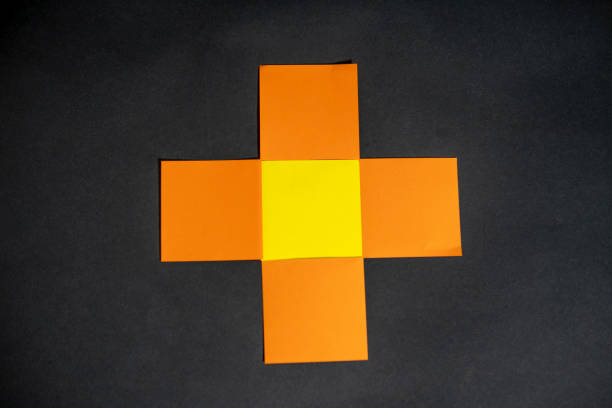 istock Orange and yellow papers with background (blank) 1370479425