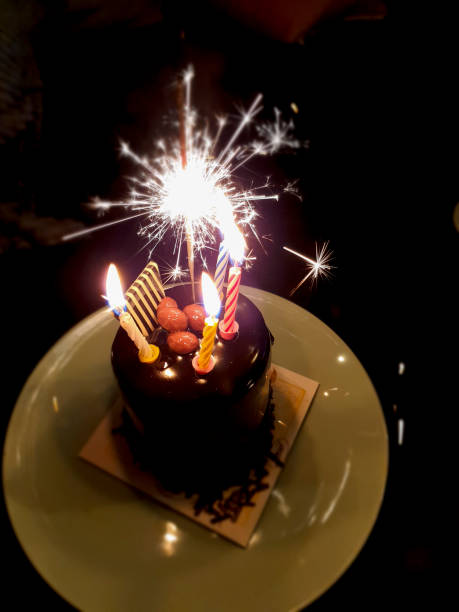 istock Birthday cake and candles 1370481086