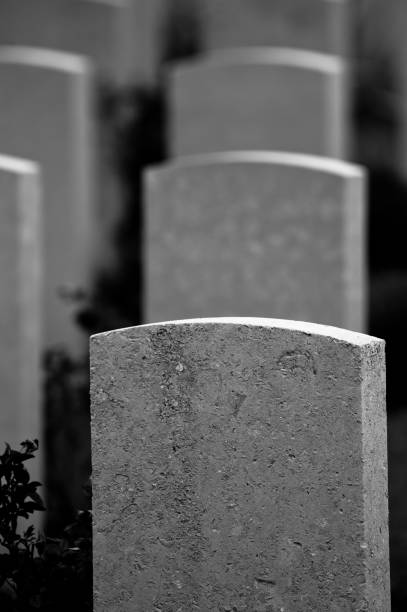 istock Black and White impression of Tyne Cot cemetary 1370484734