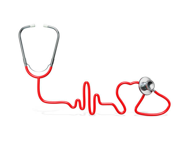 istock Stethoscope with red heart isolated on white background 1370485713