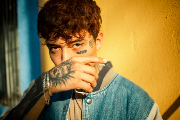 istock Close up of young man with tattoos 1370486255