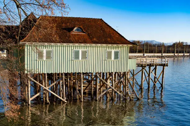 Historical bath house at the Bodensee.