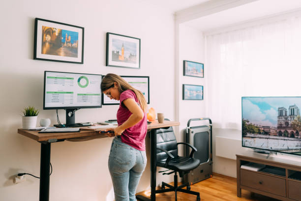istock Woman with diabetes working from home 1370488714