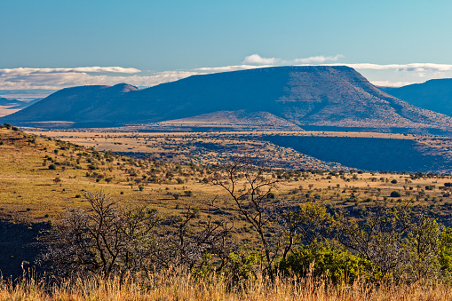 Imposing mountain and valleys in Mountain Zebra National Park near Cradock, Eastern Cape, South Africa