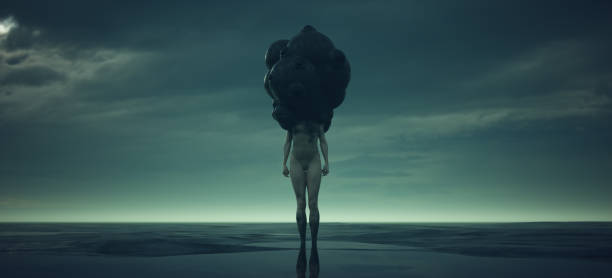 istock alien mind control body snatcher eyes outer space woman dusk post apocalyptic paranormal monster Muddy Beach Wasteland 1370493615