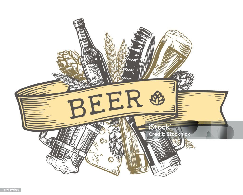 Beer Ribbon Design Beer Ribbon Template Stock Illustration - Download Image Now - Beer ...