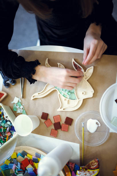 istock The process of creating a fish from a mosaic. 1370497118