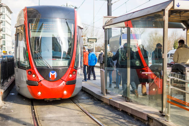 stazione del tram di eminonu - cable car railroad track creativity tramway foto e immagini stock