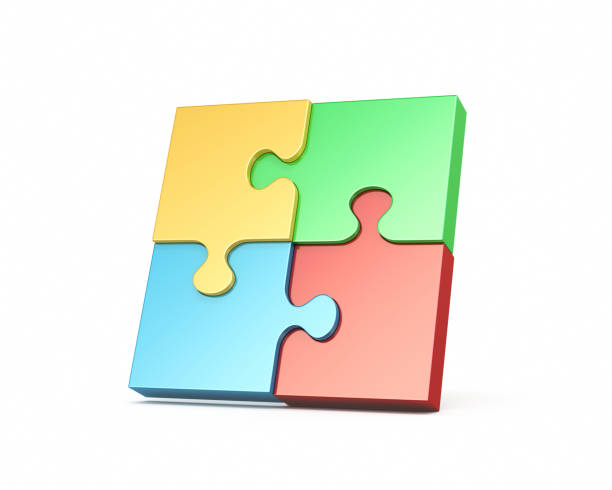 istock 3d render Jigsaw Puzzle Isolated on White background Stock photo 1370497349