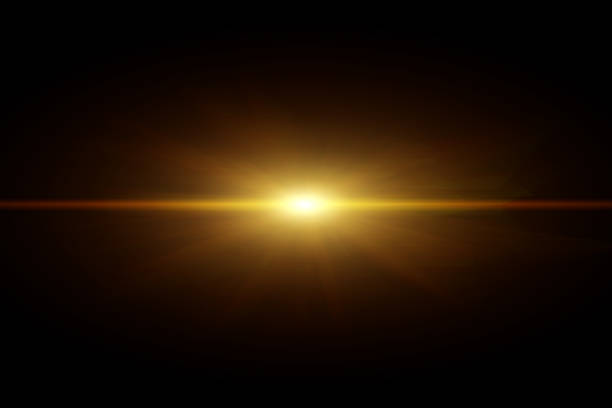 istock Easy to add lens flare effects for overlay designs or screen blending mode to make high-quality images. Abstract sun burst, digital flare, iridescent glare over black background. 1370503001