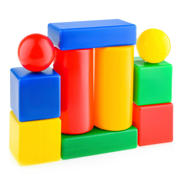 istock Colorful plastic cubes for children. Different geometric shapes isolated on a white background 1370503127